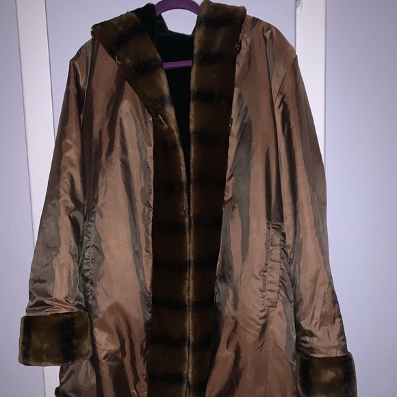 Reversible Brown Vintage Faux Fur Jacket - Picture 3 of 4